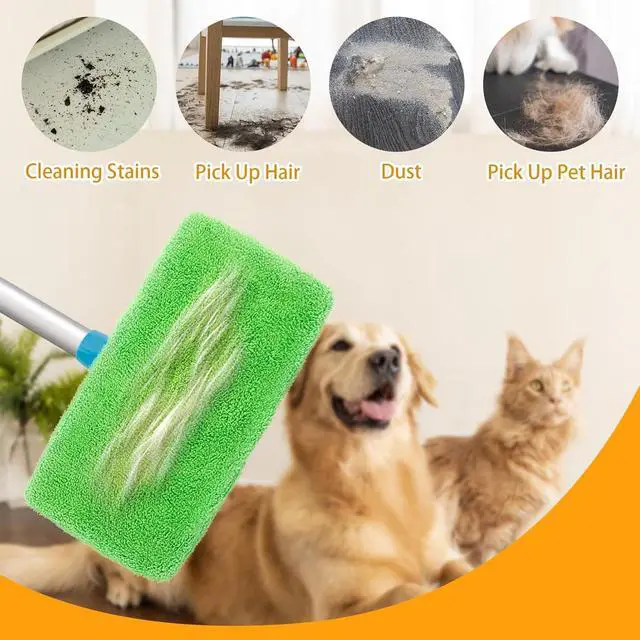 Alt view image 7 of 7 - Reusable Dry Sweeping Cloths Microfiber Wet Mop Pads Compatible with Swiffer Sweeper Mop Replacement Sweeping Mopping pad Refills for Hardwood Surface Floor Cleaning (16PCS)