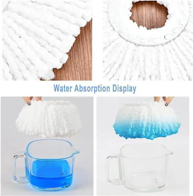 Alt view image 5 of 7 - Spin Mop Head Refill Mop Replacement for Spin Magic Mop Pads Round Spin Mop Microfiber Easy Wring Spin Mop Head Cloth 6-Pack