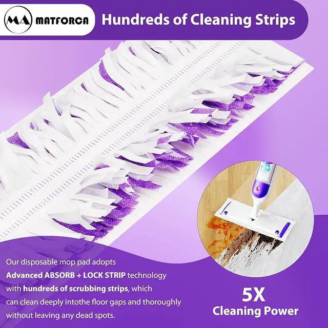 Alt view image 5 of 7 - 10 Pack Swiffer Power Mop Refills  Disposable Wet Mop Pads for Swiffer Power Mop, Perfect for Hardwood, Tile, and Laminate Floors, Easy-to-Use Floor Cleaning Pads Compatible with Swiffer WetJet