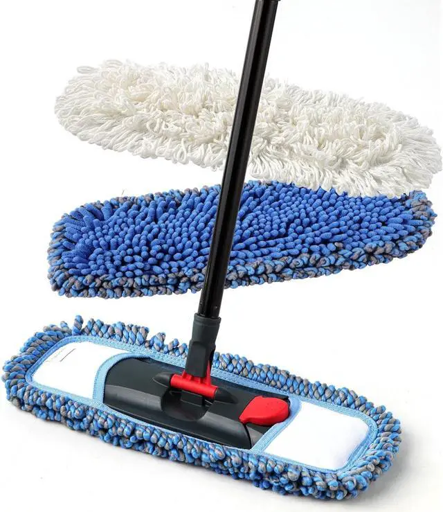 Main image of Dust Mop for Floor Cleaning Microfiber Professional Dry & Wet Flat Mops for Tile Floors with a Extra Chenille Refill Mopping Pad for Hardwood,Tile,Marble Floor