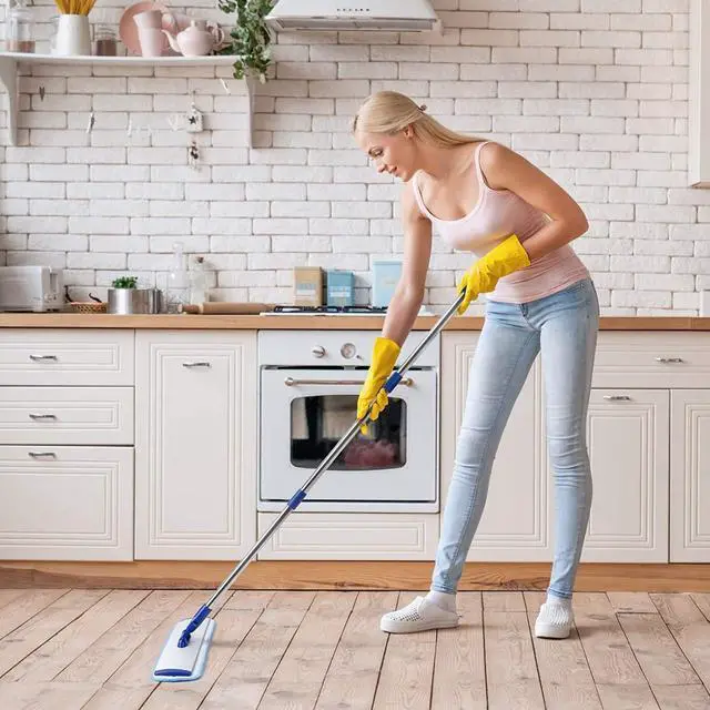 Alt view image 5 of 5 - 18" Professional Microfiber Mop Floor Cleaning mop, Flat Mop with Stainless Steel Handle,2 Reusable Washable Mop Pads and mop Pads Brush,Microfiber Mop for Hardwood, Laminate, Tile Floor Cleaning