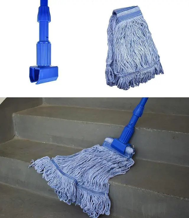 Alt view image 7 of 7 - Mop Head Replacement Commercial Heavy Duty String Blue Wet Mop Heads for 3 Typs Commercial Mop Handle(2,Large)