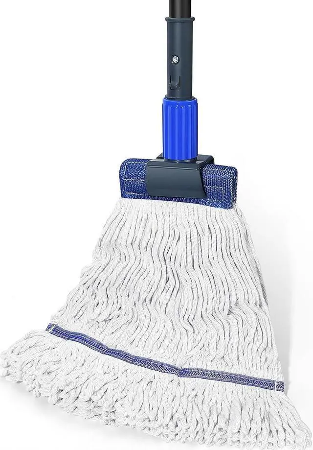Main image of Commercial Mop Heavy Duty Industrial Cotton Mop,Looped-End String Wet Mop for Floor Cleaning with Long Handle, Janitorial Mop for Home,Garage,Office, Workshop, Warehouse