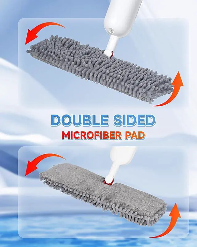 Alt view image 3 of 7 - Mops for Floor Cleaning, Spray Mop Floor Mop for Effortless Floor Cleaning - Wet & Dry, 3 Reusable Double Side Microfiber Washable Pads, for Laminate, Ceramic, Vinyl, Tile - Home & Commercial Use