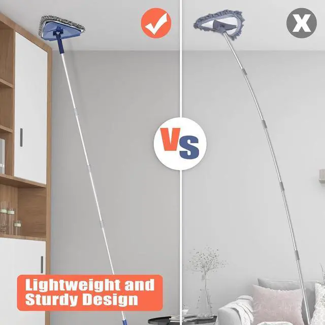 Alt view image 5 of 6 - JEHONN Wall Cleaner Mop with Long Handle 82 Inches, 3-in-1 Ceiling Cleaning Tool Duster with 6 Replacement Microfiber Chenille Pads for Painted Walls, Window, Floor, Baseboard