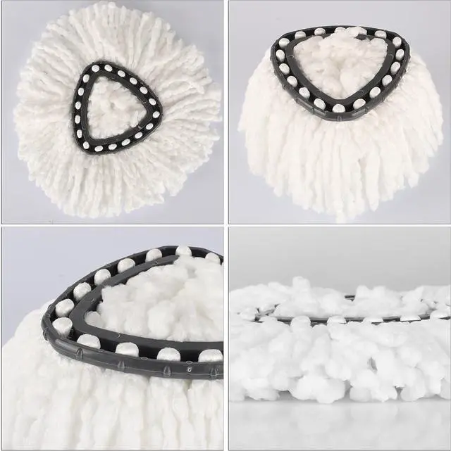 Alt view image 3 of 7 - 10-Pack Spin Mop Replacement Heads, 100% Microfiber Spin Mop Refills Heads,360°Micro Replacement Mop Head for Easy House Cleaning Floor Mopping,White