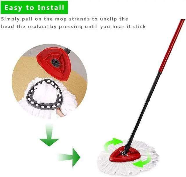 Alt view image 5 of 7 - 10-Pack Spin Mop Replacement Heads, 100% Microfiber Spin Mop Refills Heads,360°Micro Replacement Mop Head for Easy House Cleaning Floor Mopping,White