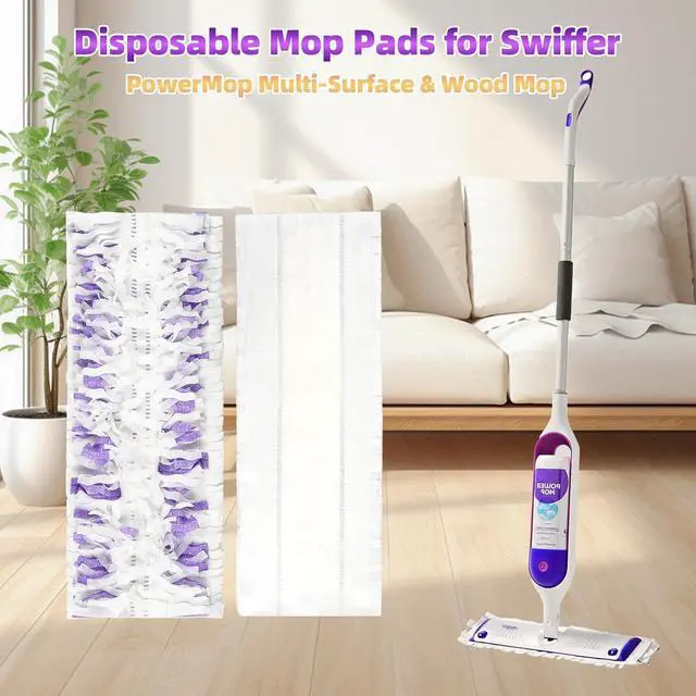Alt view image 2 of 7 - 12 Pack Disposable Mop Pads for Swiffer PowerMop Multi-Surface Floor Mop, Mopping Pad Refills for Floor Cleaning