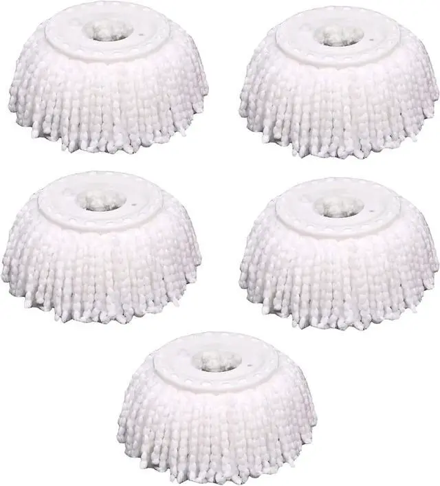 Main image of 5 PCS Microfiber Replacement Mop Head Spin Mop Head Replacement 5-Pack, Microfiber Refill Heads Universal for 360 Spin Magic Mopping, Round Shape Standard Size White