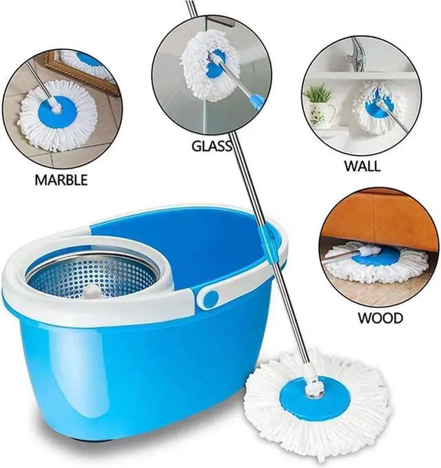 Alt view image 6 of 6 - 5 PCS Microfiber Replacement Mop Head Spin Mop Head Replacement 5-Pack, Microfiber Refill Heads Universal for 360 Spin Magic Mopping, Round Shape Standard Size White