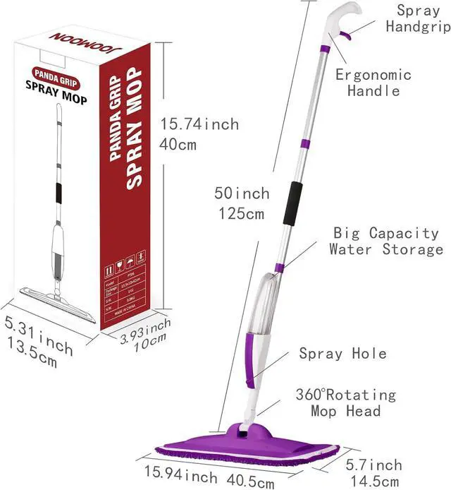 Alt view image 7 of 7 - Mops for Floor Cleaning Wet Spray Mop with 14 oz Refillable Bottle and 3 Washable Microfiber Pads Home or Commercial Use Dry Wet Flat Mop for Hardwood Laminate Wood Ceramic