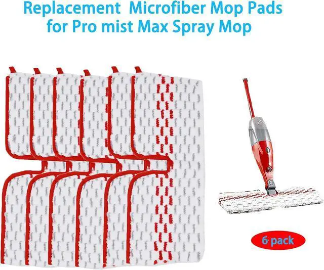 Alt view image 2 of 6 - 6 Pack Replace Mop Pads for Promist Max Microfiber Spray Mop Refill, Washable Reusable Replace Spray Mop Pad Head