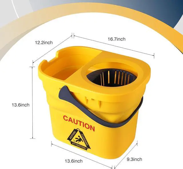 Alt view image 3 of 7 - Yocada Commercial Mop Bucket with Wringer Portable Collapsible Plastic Mop Bucket Cleaning Washing Bucket for Cotton Mop