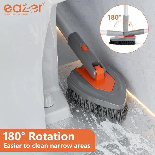 Alt view image 4 of 6 - eazer 4-in-1 Long-Handled Tub Scrubber-Versatile Bathroom Cleaning Brush with Shower Scrubber-Ideal Shower Cleaner Brush for Efficient Cleaning-Long Handle Scrub Brush for Shower, Tub, and Bathroom