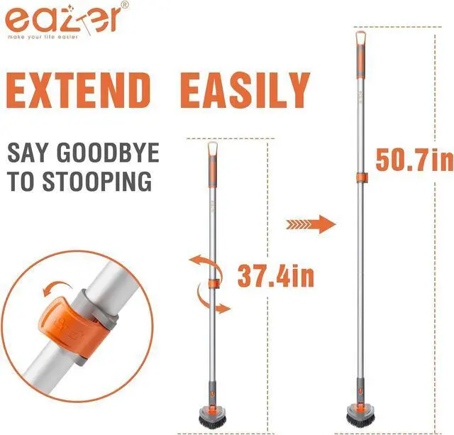 Alt view image 5 of 6 - eazer 4-in-1 Long-Handled Tub Scrubber-Versatile Bathroom Cleaning Brush with Shower Scrubber-Ideal Shower Cleaner Brush for Efficient Cleaning-Long Handle Scrub Brush for Shower, Tub, and Bathroom