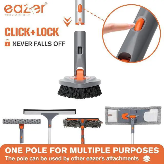 Alt view image 6 of 6 - eazer 4-in-1 Long-Handled Tub Scrubber-Versatile Bathroom Cleaning Brush with Shower Scrubber-Ideal Shower Cleaner Brush for Efficient Cleaning-Long Handle Scrub Brush for Shower, Tub, and Bathroom