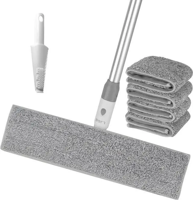 Main image of 15" Microfiber Mops for Floor Cleaning, Floor Mops with 4 Washable Pads & Stainless Steel Long Handle, Professional Home Commercial Wood Floor Mop for Tiles Vinyl Wood Hardwood