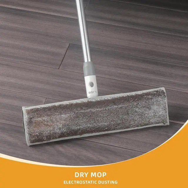 Alt view image 6 of 7 - 15" Microfiber Mops for Floor Cleaning, Floor Mops with 4 Washable Pads & Stainless Steel Long Handle, Professional Home Commercial Wood Floor Mop for Tiles Vinyl Wood Hardwood