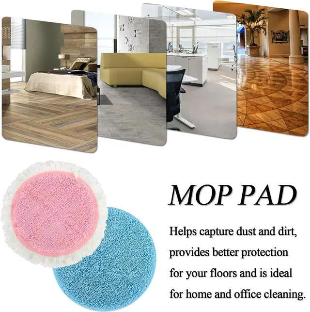 Alt view image 2 of 6 - Electric Mop Pads for Floor Cleaning - 6 Pack Electric Spin Mop Pads for Floor Cleaning - 7.28inch Spin Replacement Mop Pads
