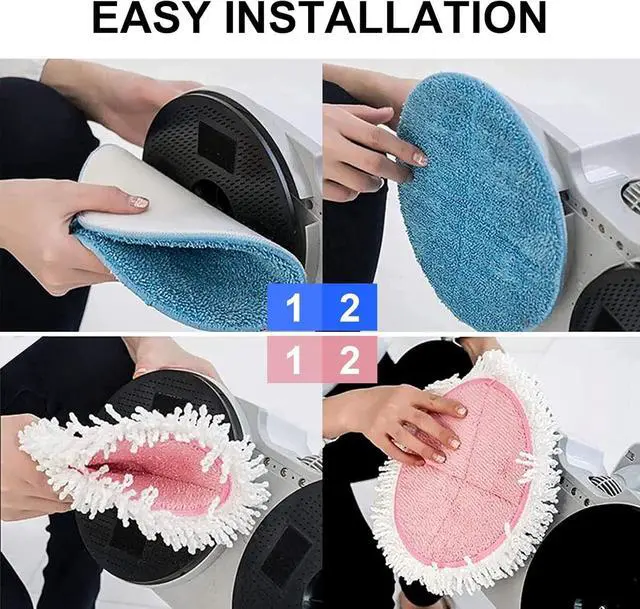 Alt view image 4 of 6 - Electric Mop Pads for Floor Cleaning - 6 Pack Electric Spin Mop Pads for Floor Cleaning - 7.28inch Spin Replacement Mop Pads
