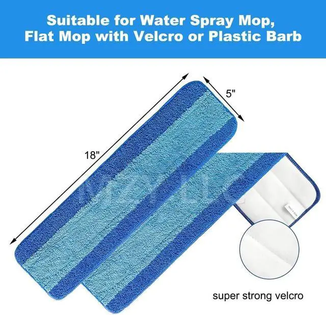 Alt view image 5 of 6 - 6 Pack Microfiber Mop Pads for Bona Microfiber Cleaning Pad Compatible with Bona Mop for Hardwood Floor 18 Inch