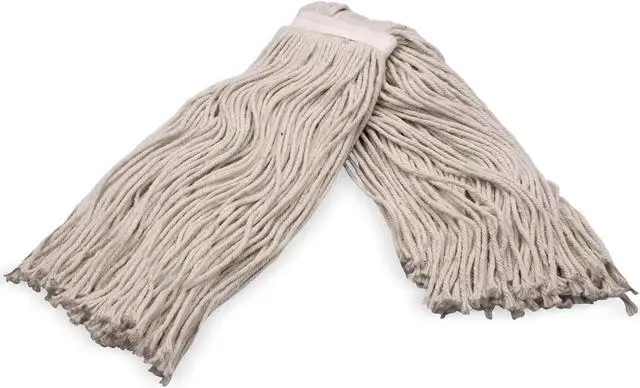Alt view image 3 of 3 - SPARTA Flo-Pac Cotton Mop Head, Cut-End, Narrow Band with White Band for Organized Cleaning, 36 Inches, Tan, (Pack of 12)