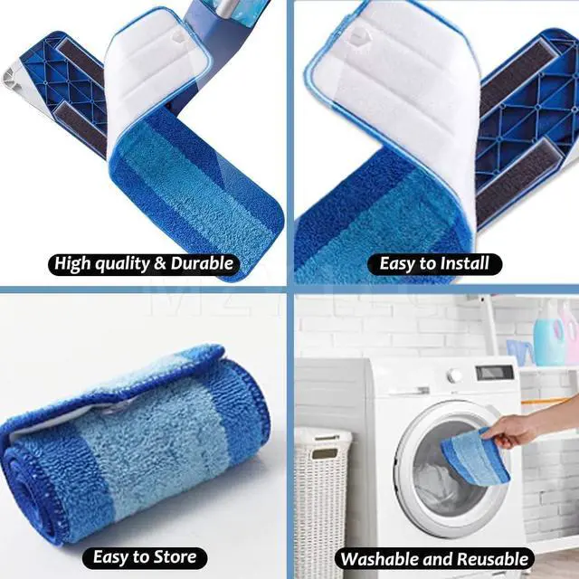 Alt view image 6 of 6 - 6 Pack Microfiber Mop Pads for Bona Microfiber Cleaning Pad Compatible with Bona Mop for Hardwood Floor 18 Inch