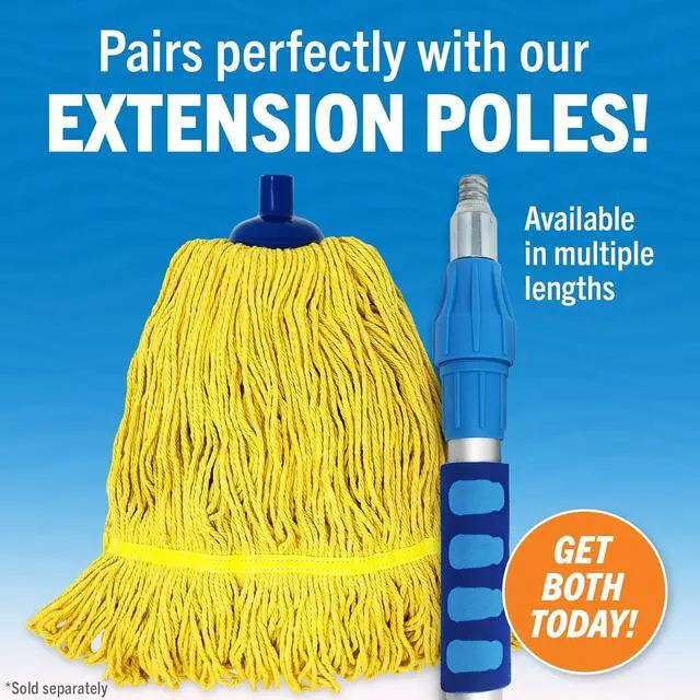 Alt view image 6 of 6 - Screw On Cotton Mop Head Replacement Refill, Heavy Duty String Mop Head for Boat, Deck, Floor, Home, Car, and RV Cleaning, Durable and Absorbent Design