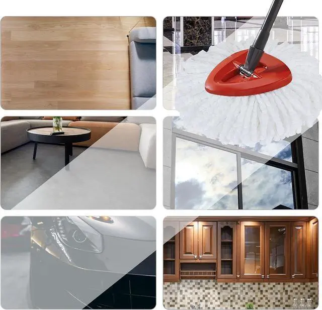 Alt view image 7 of 7 - 12Pack Spin Mop Heads Replacements, Easy Cleaning Microfiber Mop Refills, 360 Degree Spin Mop Replacement Heads, Easy Wring Spin Mop Refill for All Hard Surfaced Floors