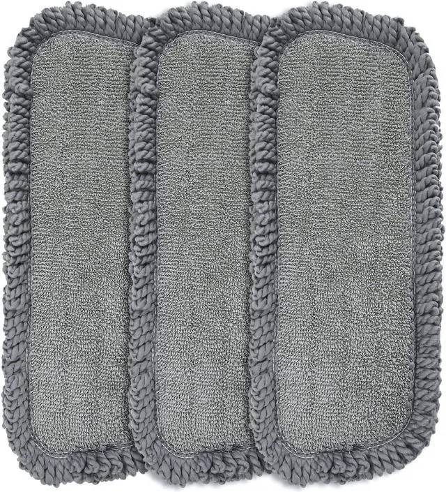 Main image of 17.5 inch Mop Replacement Heads, 3 Pack Pads for Wet or Dry Floor Cleaning and Scrubbing Reusable Washable Mops Heads Refills Pads Compatible with Floor Mop Care System -