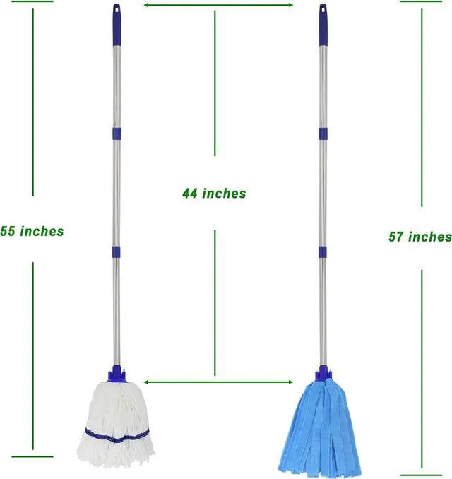 Alt view image 4 of 7 - Mop, One Mop Handle with Two Microfiber Mop Heads (1 Handle & 2 Mop Heads)