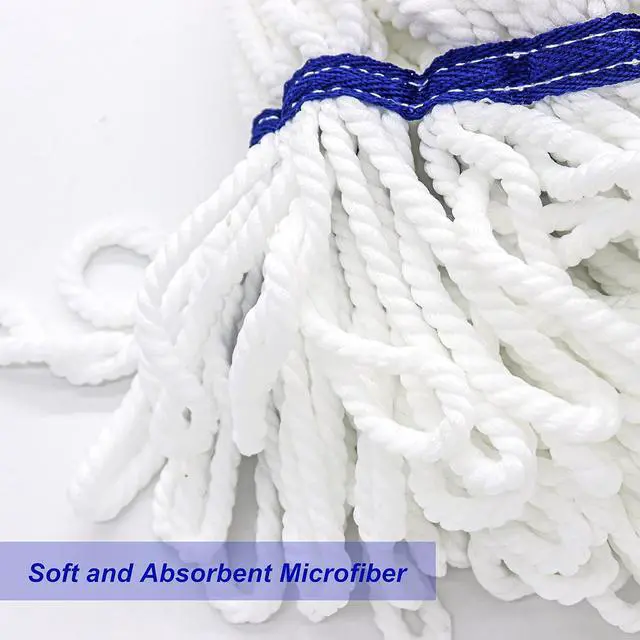 Alt view image 5 of 7 - Mop, One Mop Handle with Two Microfiber Mop Heads (1 Handle & 2 Mop Heads)