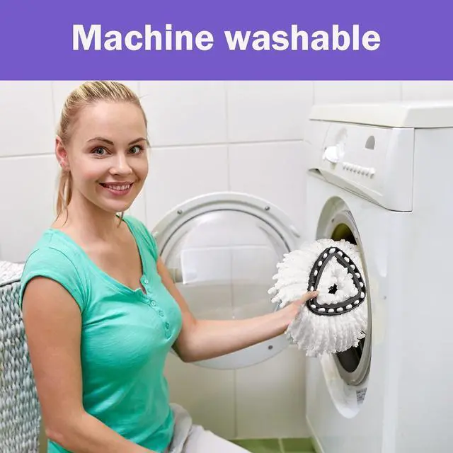 Alt view image 5 of 7 - 6 Pack Mop Replacement Heads for O-Ceda EasyWrin Spin Mop, Microfiber Spin Mop Refills, Easy Cleaning Mop Head Replacement