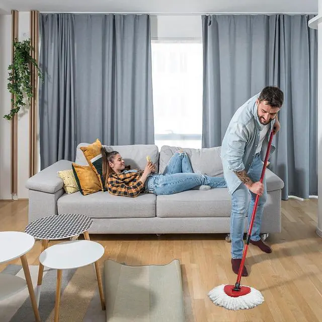 Alt view image 6 of 7 - 6 Pack Mop Replacement Heads for O-Ceda EasyWrin Spin Mop, Microfiber Spin Mop Refills, Easy Cleaning Mop Head Replacement