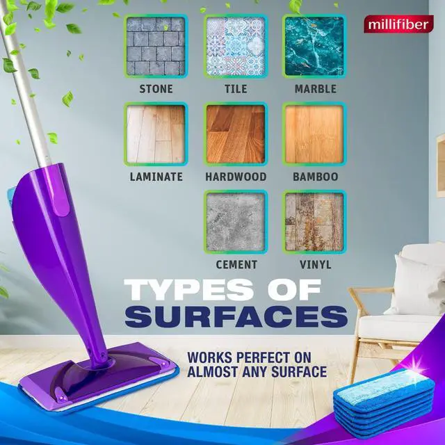 Alt view image 6 of 7 - Reusable Mop Pads Compatible with Swiffer WetJet (6 Pack) - Microfiber Mop Refill for Wet Mopping Cloths - Hardwood Floor Cleaning Spray Pads are Reusable Replacements
