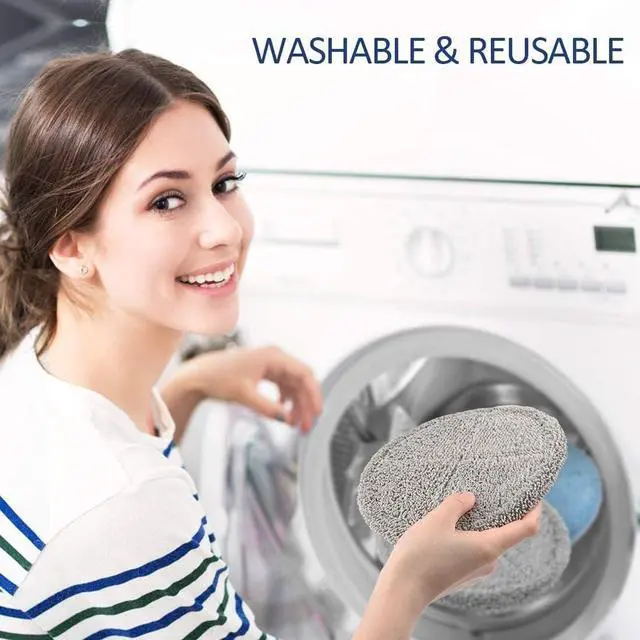 Alt view image 3 of 5 - iDOO Mop Pads Replacement for iDOO iD-EM002-N1 Cordless Electric Mop, Washable and Reusable Microfiber Mop Heads