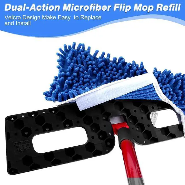 Alt view image 6 of 7 - Mop Refill Heads Compatible with 0 Cedar Dual-Action Flip Mop,Microfiber Replacement Mop Heads for Dry/Wet Use, Washable& Reusable for All Floor Cleaning(3 Pack)