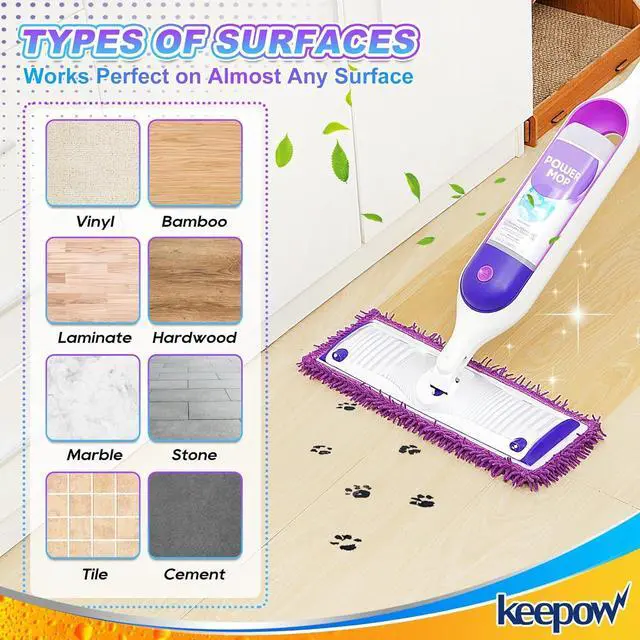 Alt view image 6 of 7 - KEEPOW Reusable Power Mop Refill Pads Compatible with Swiffer PowerMop, Microfiber Power Mop Refills, Power Mop Pads for Hardwood Floor Cleaning, 4 Pack (Mop is Not Included)