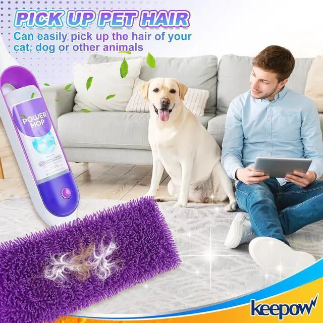 Alt view image 7 of 7 - KEEPOW Reusable Power Mop Refill Pads Compatible with Swiffer PowerMop, Microfiber Power Mop Refills, Power Mop Pads for Hardwood Floor Cleaning, 4 Pack (Mop is Not Included)