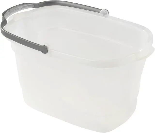 Main image of Casabella Plastic Rectangular Cleaning Bucket with Handle, Clear, 4 Gallon