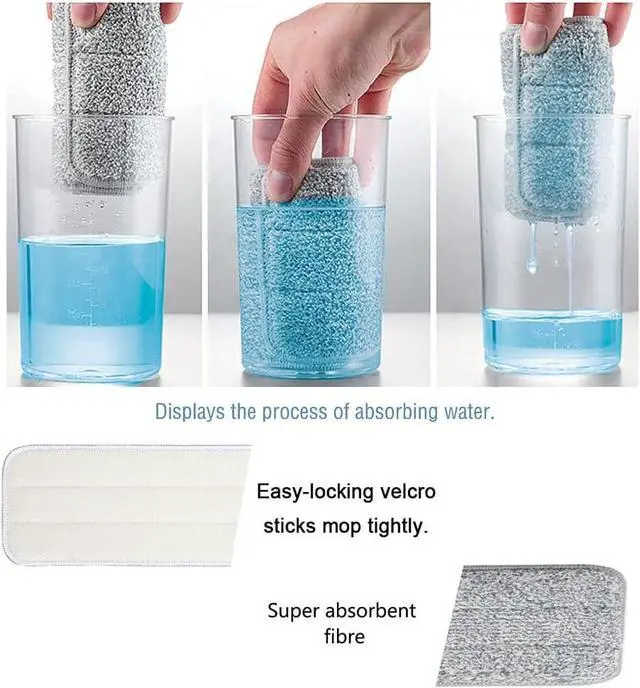 Alt view image 3 of 6 - YOUSHANGJIA Microfiber Mop Pads 24 inch mop Pads Replacement Kit 6 Pack Reusable Mop Head Wet Dry Mops Refill Fit for Most Flat Mop Frame