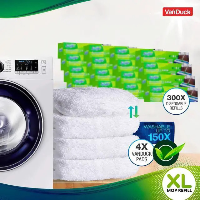 Alt view image 4 of 7 - VanDuck Extra Large Cotton Mop Pads Compatible with Swiffer XL Mop - X-Large Wet and Dry Pads Refill, 4-Pack (Handle is Not Included)