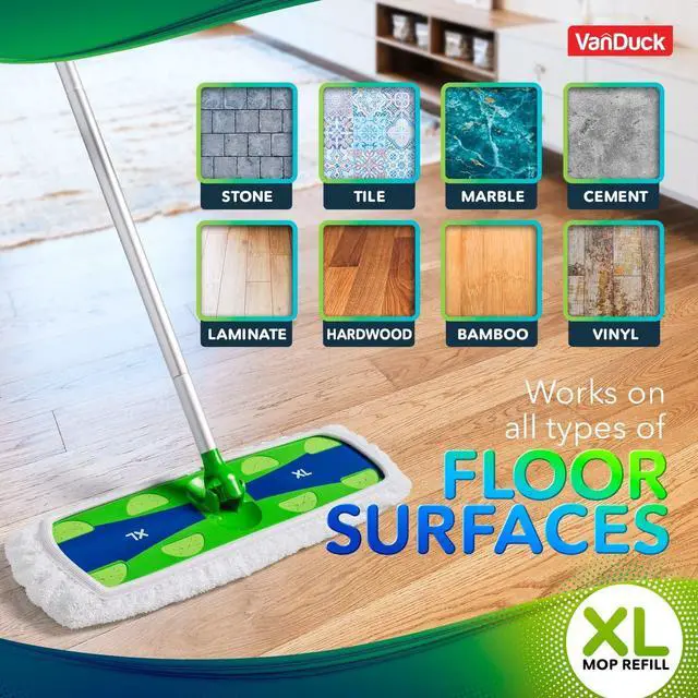 Alt view image 7 of 7 - VanDuck Extra Large Cotton Mop Pads Compatible with Swiffer XL Mop - X-Large Wet and Dry Pads Refill, 4-Pack (Handle is Not Included)