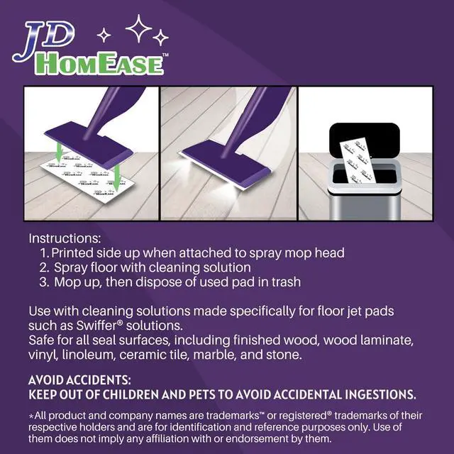 Alt view image 6 of 6 - 48 Pack Premium Microfiber Replacement Pads for Swiffer WetJet - Super Absorbent, Lint-Free, Durable-11"x5.5", Perfect Fit Swiffer WetJet Mop - Safe on Hardwood, Tile, Vinyl