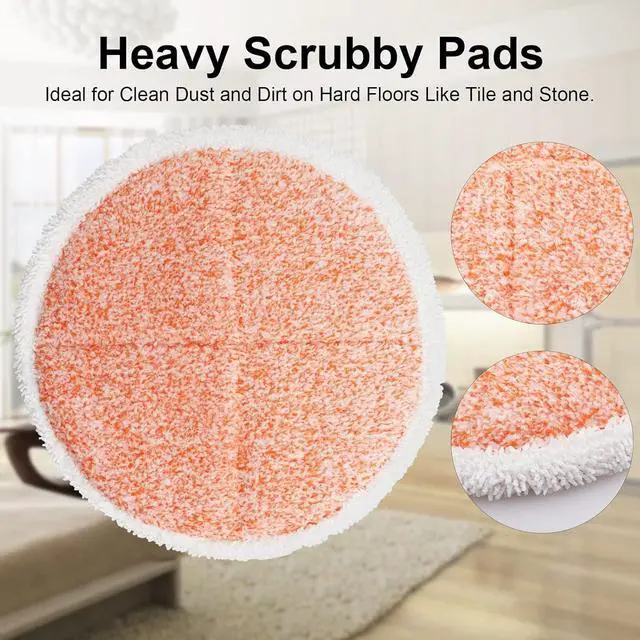 Alt view image 3 of 7 - Electric Mop Pads, 7.28in Round Replacement Mop Pads, Spin Mop Pads for Floor Cleaning (8 Pack)