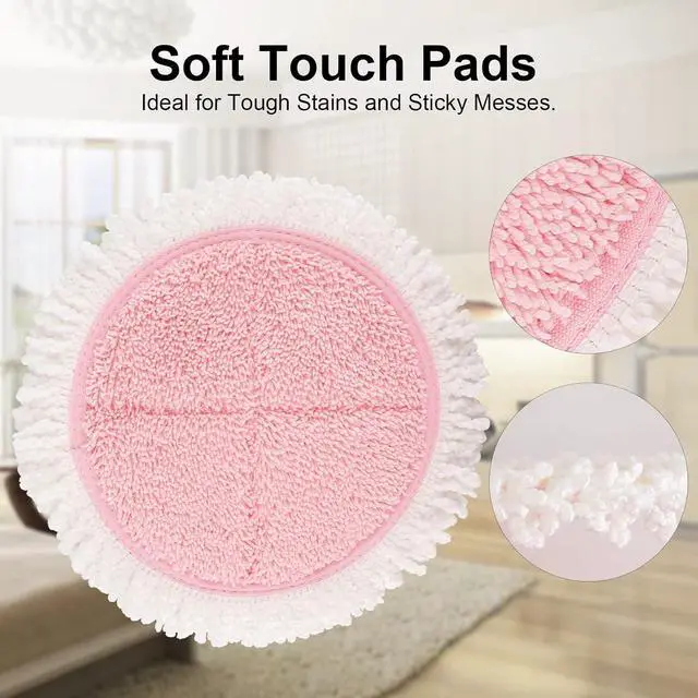 Alt view image 4 of 7 - Electric Mop Pads, 7.28in Round Replacement Mop Pads, Spin Mop Pads for Floor Cleaning (8 Pack)