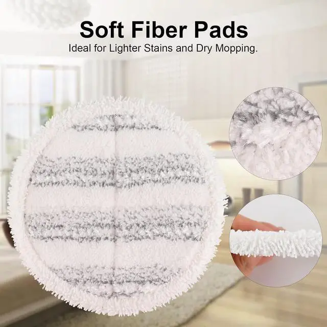 Alt view image 6 of 7 - Electric Mop Pads, 7.28in Round Replacement Mop Pads, Spin Mop Pads for Floor Cleaning (8 Pack)