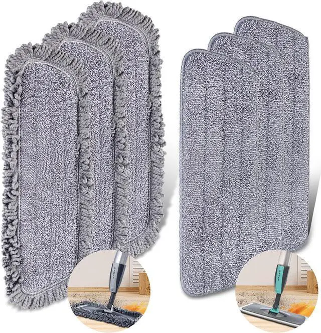 Rubbermaid Mop Head Replacement Replacement Microfiber Mop Pad For Rubbermaid Reveal Spray Mop - 8 Pack 16.5" Wet & Dry Floor Cleaning Refills Reusable Fit For Any Spray Mop Pads