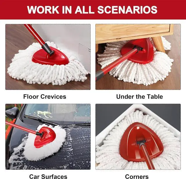 Alt view image 4 of 7 - O-Ceda Easy Wrin Spin Mop Replacement - 8 Pack Microfiber Spin Mop Heads, Easy Cleaning Refills
