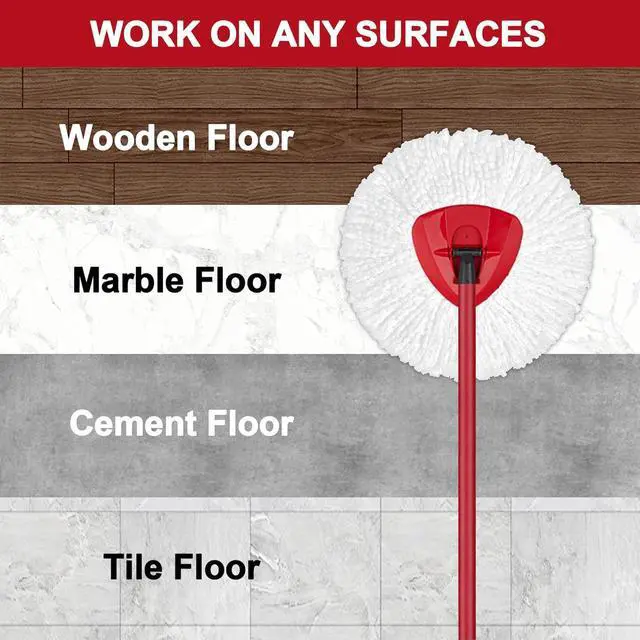Alt view image 5 of 7 - O-Ceda Easy Wrin Spin Mop Replacement - 8 Pack Microfiber Spin Mop Heads, Easy Cleaning Refills